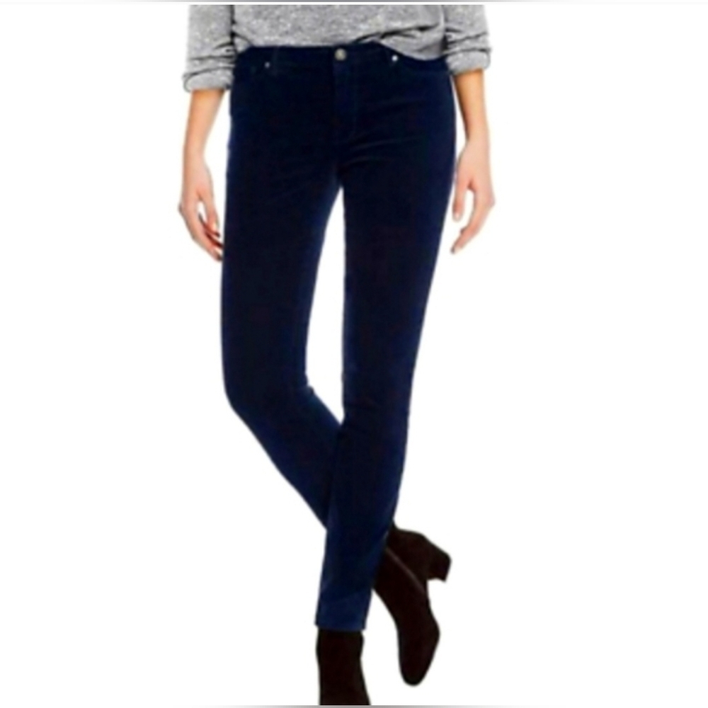 Buffalo David Bitton Women's Dark Blue Velvet Stretch Skinny Pants, Sz 2/26 New